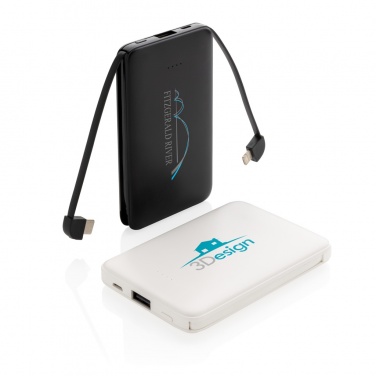 Logotrade meene foto: 5000 mAh taskuvõimsuspank integreeritud kaablitega