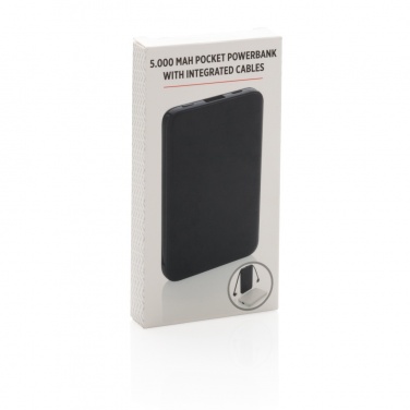 Logo trade reklaamkingitused foto: 5000 mAh taskuvõimsuspank integreeritud kaablitega