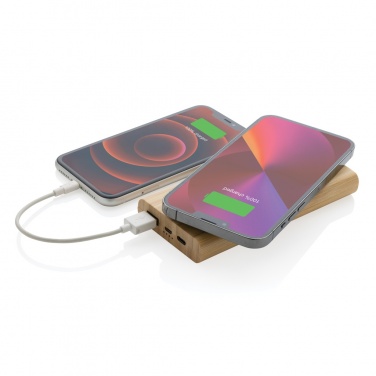 Logo trade reklaamkingituse pilt: Bambusest 8000 mAh 5W juhtmevaba akupank