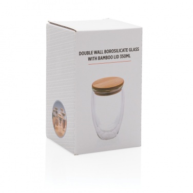 Logotrade reklaamkingitused pilt: Borosilikaatklaas bambuspuidust kaanega 350 ml