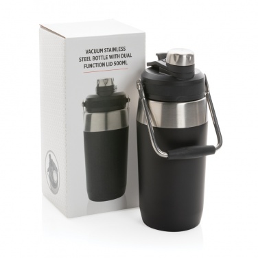 Logotrade meene foto: Kahe funktsiooniga roostevabast terasest vaakumpudel 500 ml