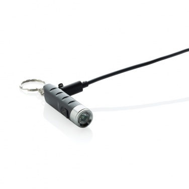 Logotrade ärikingi foto: Globix RCS taaskasutatud plastist USB taaslaetav võtmehoidja taskulamp