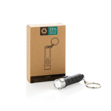 Logotrade firmakingid pilt: Globix RCS taaskasutatud plastist USB taaslaetav võtmehoidja taskulamp