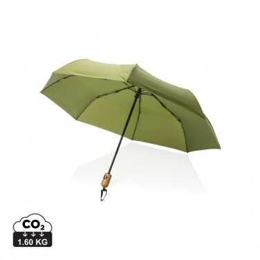 Logotrade reklaamtoote foto: 21" Impact AWARE™ RPET 190T bambusest automaatne avatav/sulgev vihmavari