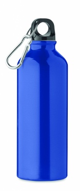 Logotrade reklaamkingi foto: Taaskasutatud alumiiniumist valmistatud ühekordse seinaga joogipudel 500 ml karabiiniga