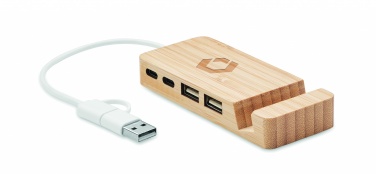 Logotrade firmakingituse foto: Bambusest USB 4 pordiga jaotur