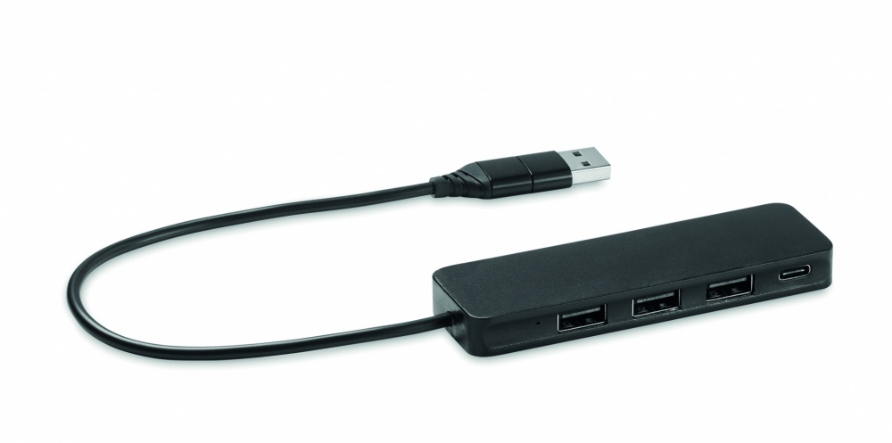 Logotrade reklaamtoote foto: USB-C 4-pordiline USB-jaotur
