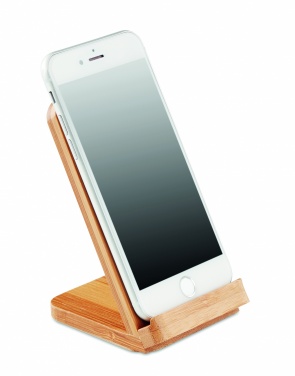 Logo trade reklaamkingituse pilt: Bambusest juhtmevaba laadimisalus 5W WIRESTAND