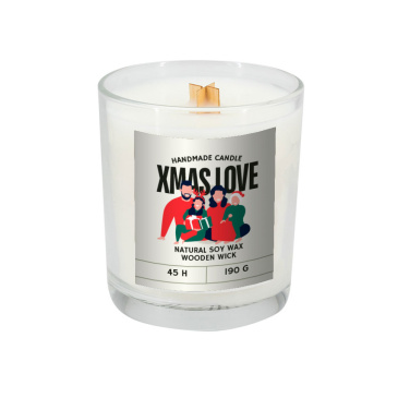 Logotrade firmakingitused pilt: Sojaküünal 190g Jõuluarmastus