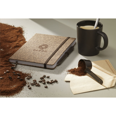 Logo trade reklaamkingituse pilt: CoffeeGround korkpaberist märkmik A5