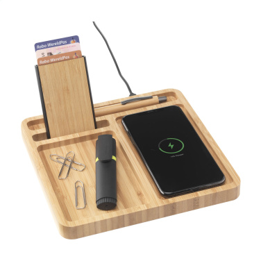 Logo trade firmakingituse pilt: Bamboo Organizer laadija