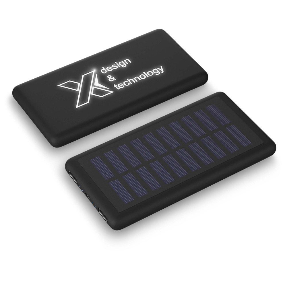 Logotrade reklaamtoote foto: SCX.design P30 8000 mAh valgustusega päikesepatareiga akupank