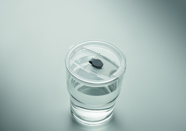 Logotrade ärikingi foto: SIP klaasist joogitops kõrrega 400ml