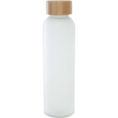 Logo trade firmakingi pilt: Lume 500 ml matt klaaspudel bambusest korgiga