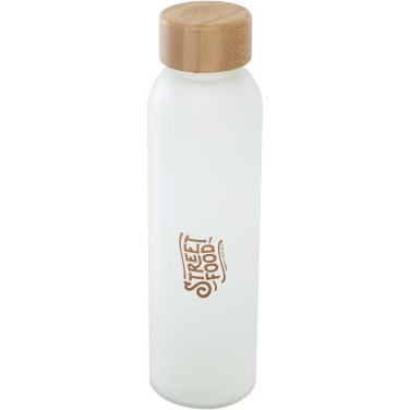 Logotrade firmakingituse foto: Lume 500 ml matt klaaspudel bambusest korgiga