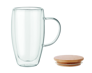 Logotrade reklaamkingid pilt: Topeltseinaga klaasist kruus kaanega 450ml