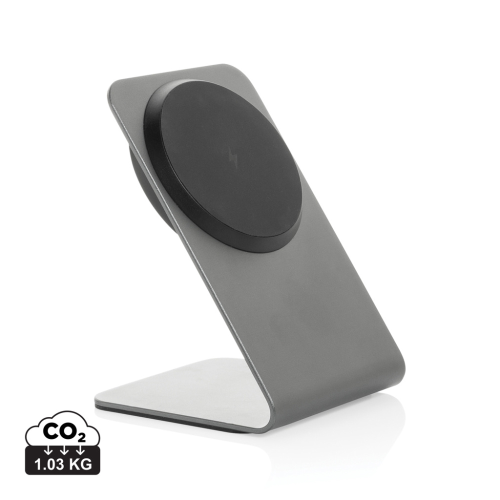 Logotrade reklaamkingituse foto: Terra alumiiniumist 15W magnetiline juhtmevaba laadimise telefonialus