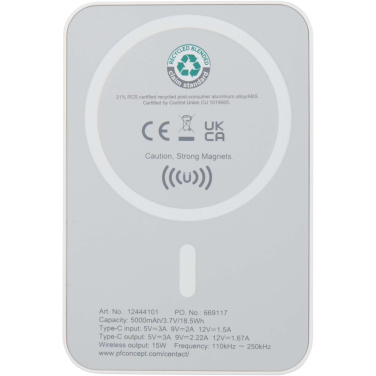 Logo trade firmakingituse pilt: Acrab 5000 mAh 15W magnetiline juhtmevaba varupatarei koos 20W PD-ga - valmistatud taaskasutatud plastist