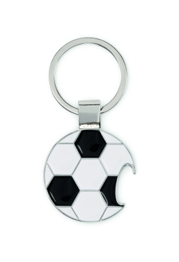 Logotrade reklaamkingi foto: OPEN GOAL jalgpallikujuline võtmehoidja pudeliavajaga