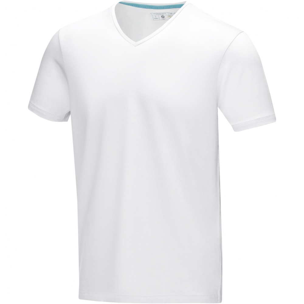 Logotrade liikelahja tuotekuva: Kawartha short sleeve men's organic V-neck t-shirt