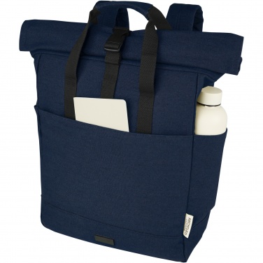 Logo trade mainoslahja kuva: Joey 15” GRS-kierrätetystä kankaasta valmistettu rullattava reppu kannettavalle tietokoneelle 15 l