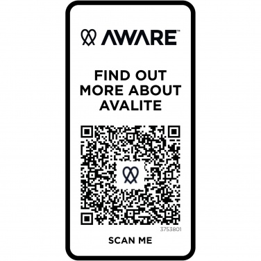 Logotrade liikelahja mainoslahja kuva: Avalite lyhythihainen t-paita, unisex t-paita kierrätetystä materiaalista Aware™ alkuperä QR-koodi