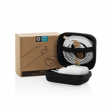 Logo trade liikelahjat tuotekuva: Boost RCS kierrätetty PET 20W USB-C 2 kpl lataussetti