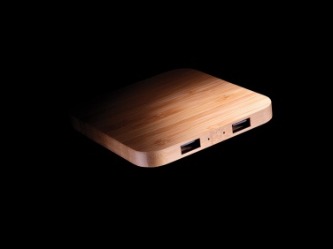 Logo trade mainostuote kuva: 10W bambuinen langaton laturi USB:llä
