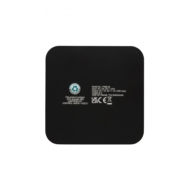 Logo trade mainoslahja ja liikelahja tuotekuva: RCS 10W langaton laturi USB porteilla kierrätetystä muovista