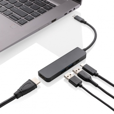Logotrade mainostuotet kuva: Terra hub HDMI tulolla kierrätetystä alumiinista
