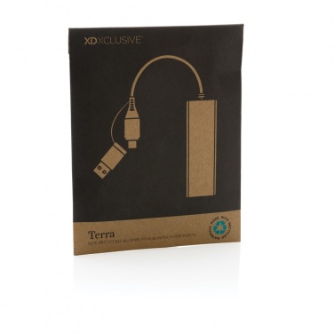Logotrade liikelahja mainoslahja kuva: Terra RCS alumiininen USB-hub 3 portilla