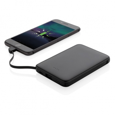 Logo trade mainoslahja kuva: Pieni 5 000 mAh:n johdollinen varavirtalähde