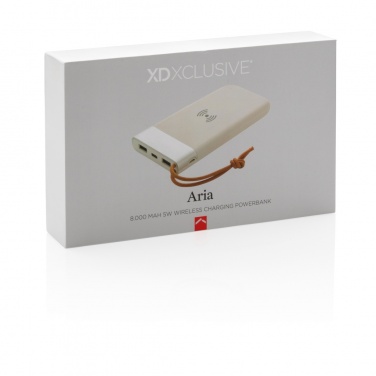 Logotrade mainostuotet kuva: Aria 8000 mAh 5 W:n langaton varavirtalähde