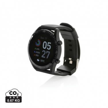 Logo trade mainoslahja ja liikelahja tuotekuva: RCS Fit Watch kierrätetystä TPU:stä pyöreä