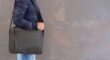 Logotrade liikelahja mainoslahja kuva: Musta PVC-vapaa Fashion-laptoplaukku 15,6"