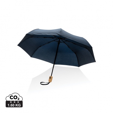 Logotrade mainoslahjat ja liikelahjat tuotekuva: 21" Impact AWARE™ RPET 190T auto open/close bambusateenvarjo