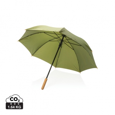 Logotrade mainostuotet kuva: 23" Impact AWARE™ RPET 190T auto-open bambusateenvarjo
