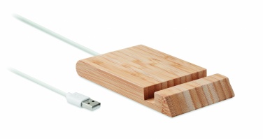 Logo trade liikelahja mainoslahja tuotekuva: Bambu langaton laturi  10W ODOS