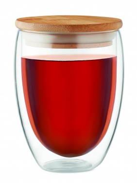Logotrade mainoslahja tuotekuva: Bambu borosilikaattilasi 350 ml Cologne