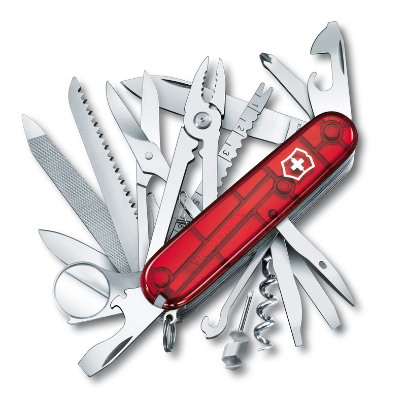 Logotrade liikelahjat mainoslahjat tuotekuva: Taskuveitsi SwissChamp läpinäkyvä Victorinox