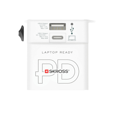 Logo trade liikelahja kuva: SKROSS World Travel adapteri MUV 65W PD USB C -kaapelilla