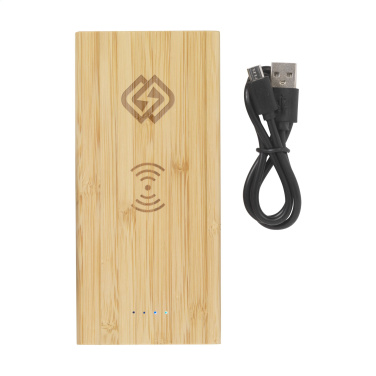 Logotrade liikelahjat mainoslahjat tuotekuva: Bamboo 8000 Wireless Powerbank langaton laturi