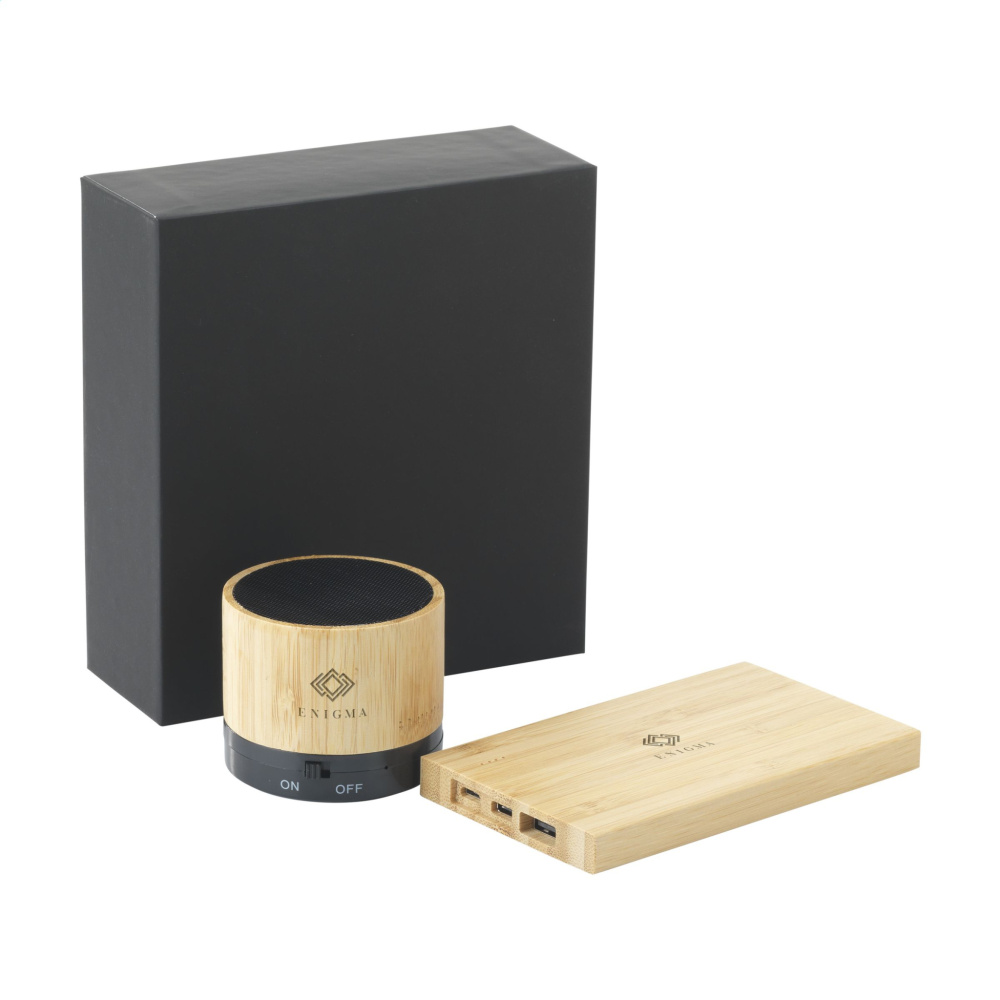 Logotrade mainoslahjat ja liikelahjat tuotekuva: PowerBox Bamboo lahjasetti