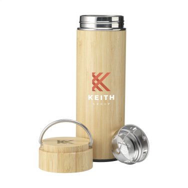 Logotrade mainoslahjat ja liikelahjat tuotekuva: Nikko 330 ml bambu termopullo/termokuppi