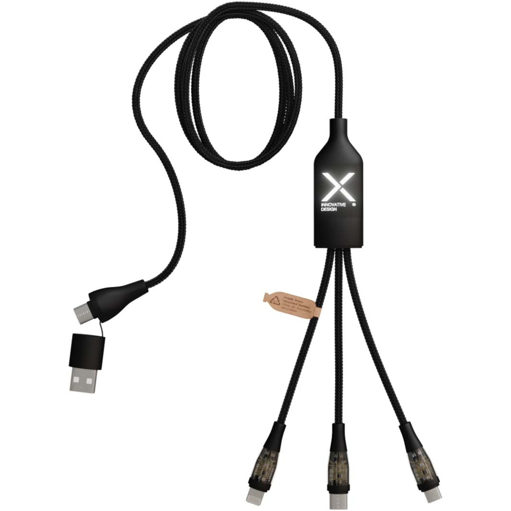 Logotrade mainoslahja ja liikelahja kuva: SCX.design C50 100 W:n / 5 A:n pikalataava 5-in-1-kaapeli digitaalisella näytöllä