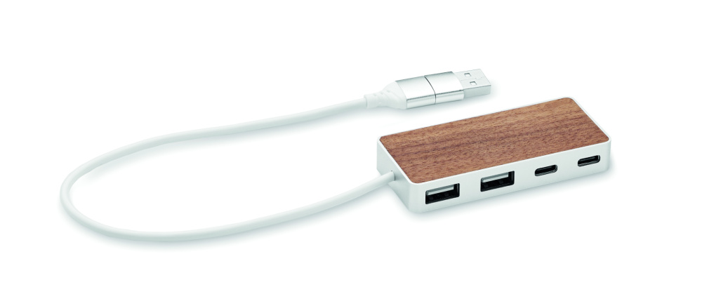 Logotrade liikelahjat mainoslahjat tuotekuva: USB-keskitin 4 porttia 27,5 cm
