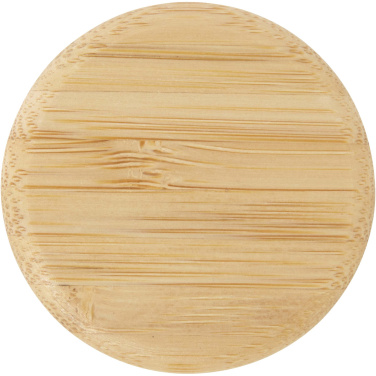 Logotrade liikelahja mainoslahja kuva: Porto 500 ml:n lasinen vesipullo silikonikahvalla ja bambukannella