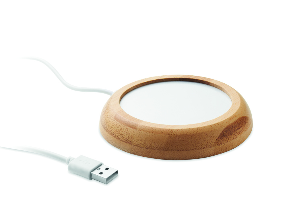 Logotrade liikelahja tuotekuva: Bambuinen mukilämmitin USB:llä