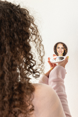 Logo trade liikelahja mainoslahja tuotekuva: Lumora RCS -LED-meikkipeili, ladattava, kierrätysmuovia