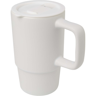 Logotrade liikelahjat mainoslahjat tuotekuva: Carter keramiikkamuki muovikannella, 450 ml